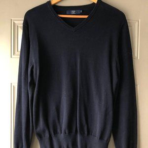 Navy V-neck sweater